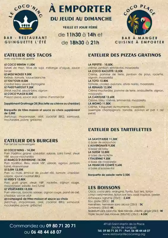 Événements - Le Coco'Ning - Restaurant Saint Martin de la Place - Restaurant panoramique Angers