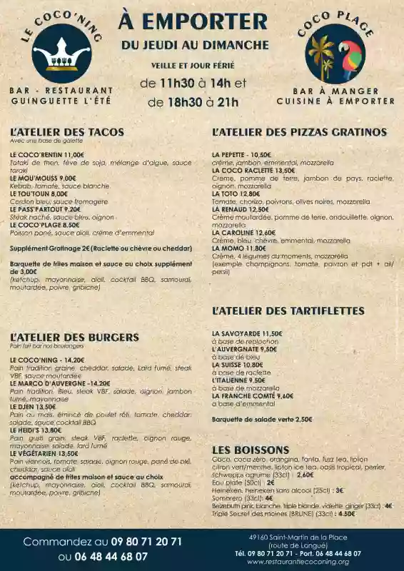 Événements - Le Coco'Ning - Restaurant Saint Martin de la Place - top restaurant SAINT-MARTIN-DE-LA-PLACE
